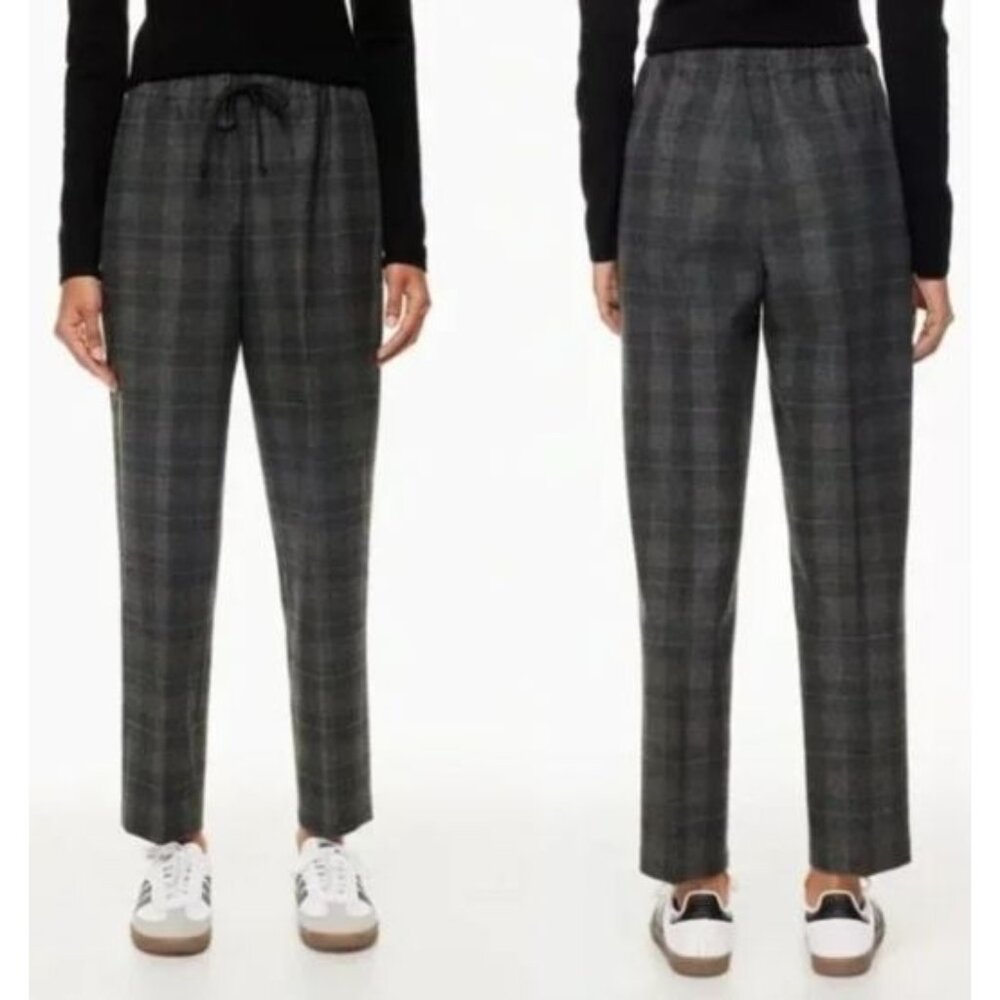 Aritzia The Group Babaton Pants XS Womens Gray Plaid Flannel Jimmy NWOT $128